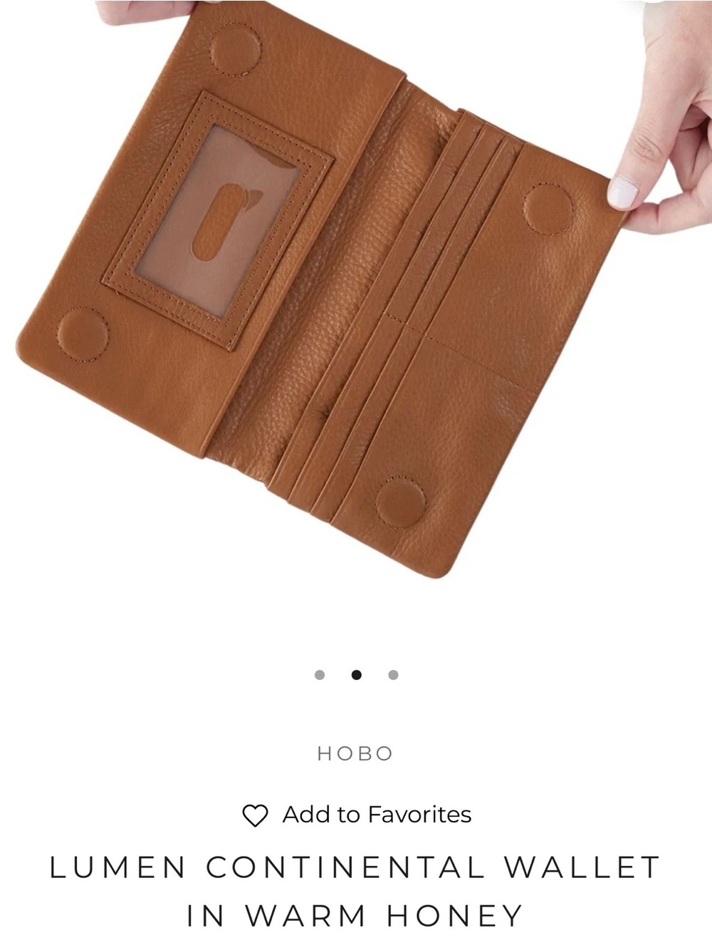 NWT Hobo Lumen Continental Wallet Warm Honey 100% Genuine Leather - Picture 3 of 10